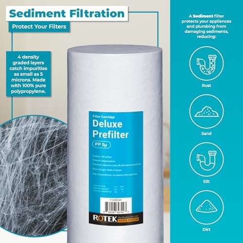 Whole House Water Filtration Set | 2-Stage Water Filter System | 2SED, 2ACB | Clean Water | Sediment, & Carbon Block Filter | 2 Year Supply | 4.5" x 10" Universal Replacement Filter - Image 2