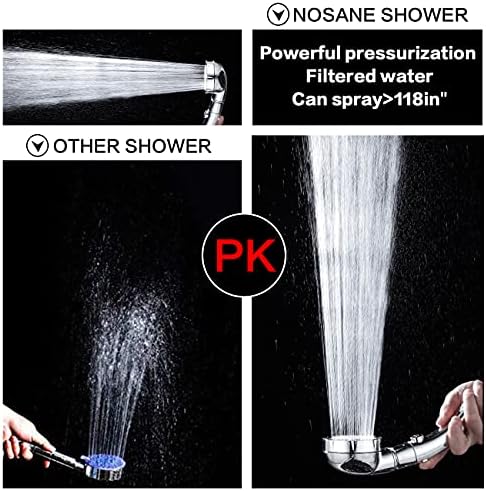 Nosame Premium High Pressure Chrome Handheld Shower Head with Hose Holder - Image 3