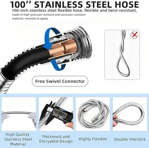 Dog Shower Sprayer Attachment for Pet Showering, Chrome Finish - Image 4