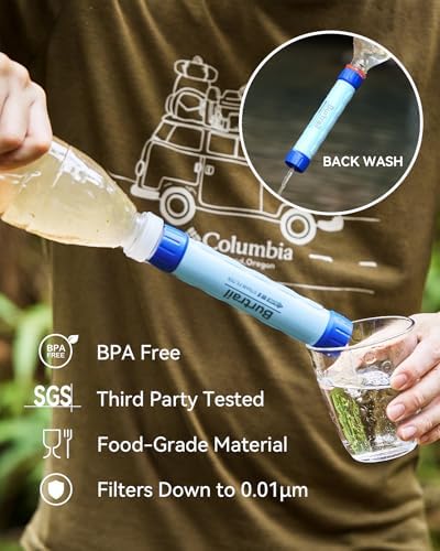 8L Camping Water Filtration System, Protable Gravity Water Filter System Survival for Camping Hiking Backpacking and Emergency Preparedness, 2-Gal Bag, BPA-Free - Image 4