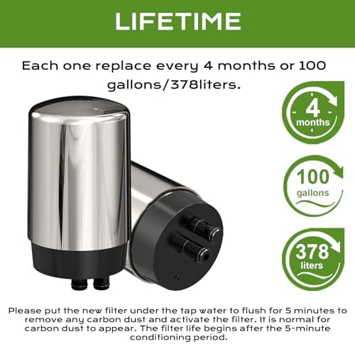 Faucet Water Filter, Replacement for Brita Faucet Filter - Fits All Tap Water Filters Compatible with Brita 36311 On Tap Faucet Filters System for Sink FR-200 FF-100, 4 Pack - Image 4