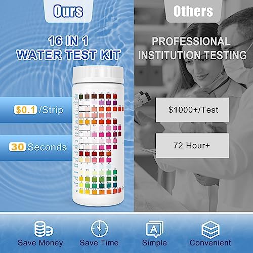 16 in 1 Water Test Kit with 125 Test Strips for Home Water Quality Testing - Image 6