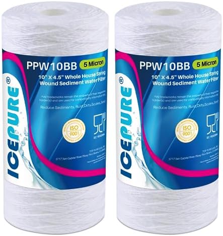 ICEPURE 5 Micron 10"x4.5" Whole House Sediment String Wound Water Filter by ICEPURE