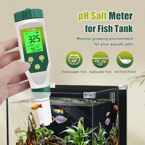 PH Meter & TDS Meter 5 in 1 Water Tester pH/TDS/EC/Salt/Temp Meter,PH Meter for Water with LCD Backlit,pH Tester Digital for Drinking Water. - Image 5
