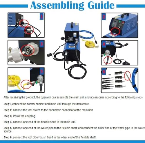 1500W Industrial Boiler Tube Cleaner, Heat Exchanger & Evaporator Cleaning Machine with 26ft Flexible Shaft & Brushes, for 0.47-1.42 Inch (12-36mm) Pipes, 110V/220V - Image 6