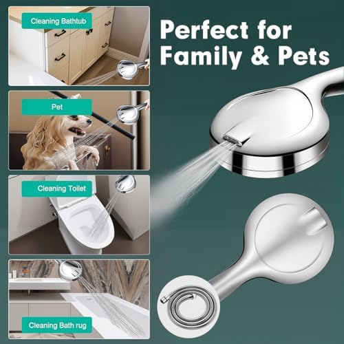High Pressure Handheld Shower Head – 10 Spray Modes with Rain & Massage, Anti-Clog Nozzles, Power Rinse for Tile, Soap & Pets, Chrome Finish, Easy Installation - Image 3
