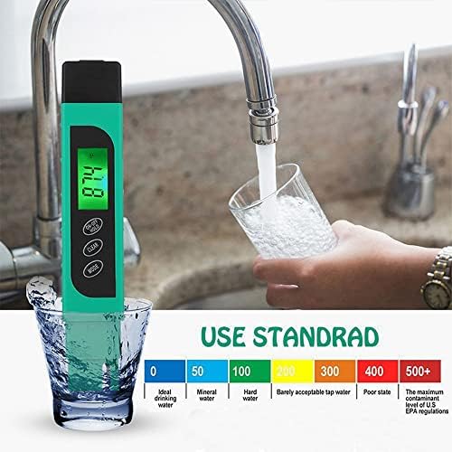 TDS Meter Digital Water Tester, Lxuemlu Professional TDS, Temperature and EC Meter with Carrying Case, 0-9999ppm, Ideal ppm Meter for Drinking Water, Aquariums and More （Green) - Image 4