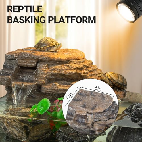REPTIZOO Turtle Tank Filter, 120GPH Turtle Filter Basking Platform with Detachable Bridge for Climbing Ramps and Diving, Quiet Aquatic Reptile Filter Keeps Water Clean, Terrarium Decor - Image 6