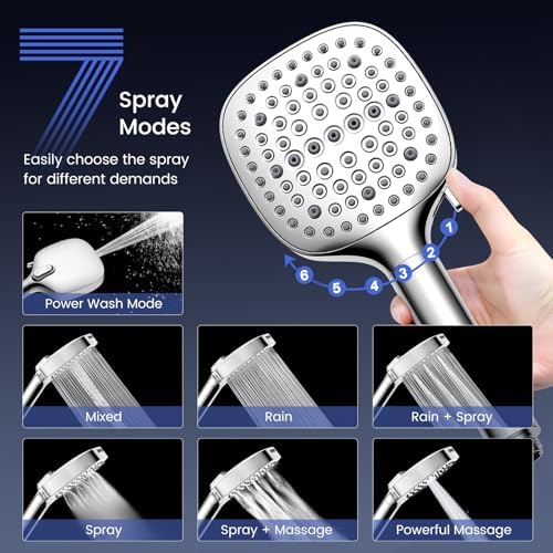 Filtered Shower Head with Handheld, 7 Spray Shower Head Filters - Image 4