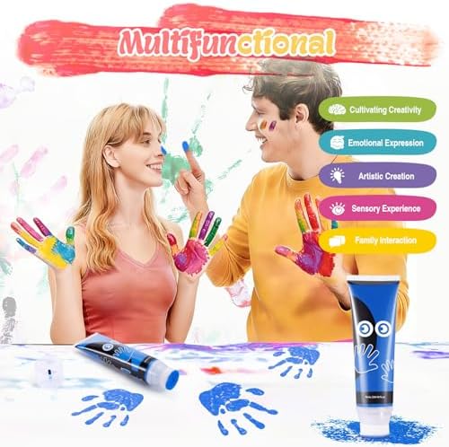 Nabance Baby Hand and Footprint Paint, Sponge Head, Baby Safe Paint, Blue - Image 3