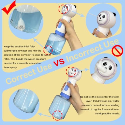 Electric Dog Shampoo Dispenser, Rich Foam, Panda Design (2 Charging Cables) - Image 2