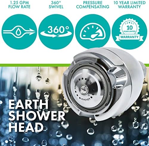 Niagara Conservation N2912CH Earth Spa 3-Spray with 1.25 GPM 2.7-in. Wall Mount Adjustable Fixed Shower Head in Chrome, 1-Pack | Bathroom Shower Head Sprayer with Pressure Compensation Technology - Image 2