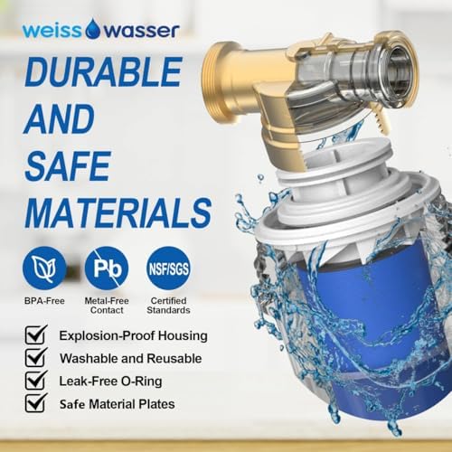 40 Micron Disc Spin Down Sediment Filter, Reusable ＆ Anti-Clog Whole House Water Filter, Pre-Filtration System for City/Well Water, 3/4" MNPT, BPA Free - Image 6