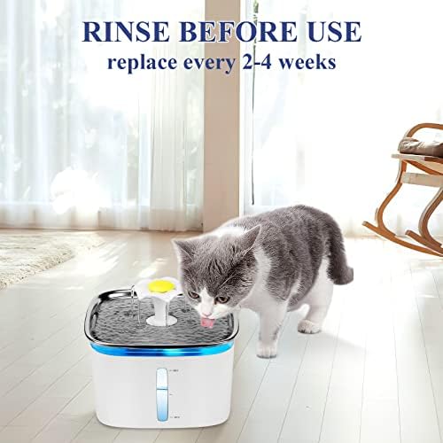 32 Pcs Cat Water Fountain Replacement Filters- 16 Pack Cat Fountain Filters with 16 Pack Pre-Filter Sponges, Pet Fountain Filter Fit for 95oz/2.8L Automatic Pet Fountain Cat Water Fountain - Image 5