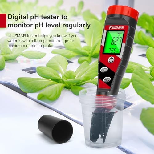 UIUZMAR Digital pH Meter pH TDS EC Meter for Hydroponic Solution - Image 3