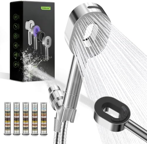 Hibbent Filtered Handheld Showerhead with 5 Filters, 5 Sprays Shower Head by Hibbent