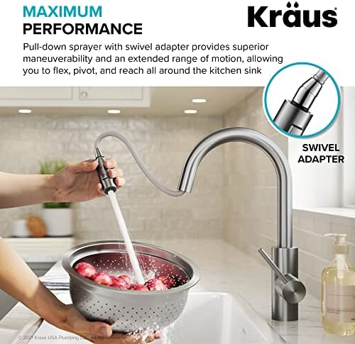 KRAUS Spot Free Stainless Steel Pull Down Kitchen Faucet KPF-2620SFS - Image 6