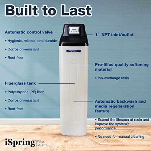 iSpring WCS45KG 45,000 Grains Whole House Water Softener, One-Tank Design - Image 5