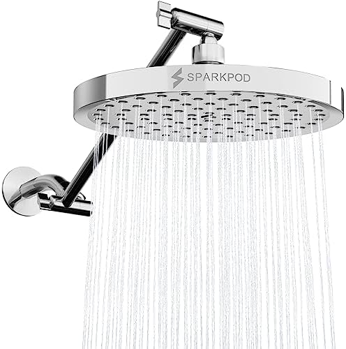 SparkPod 8" Round Rain Shower Head with 11" Shower Arm by SparkPod