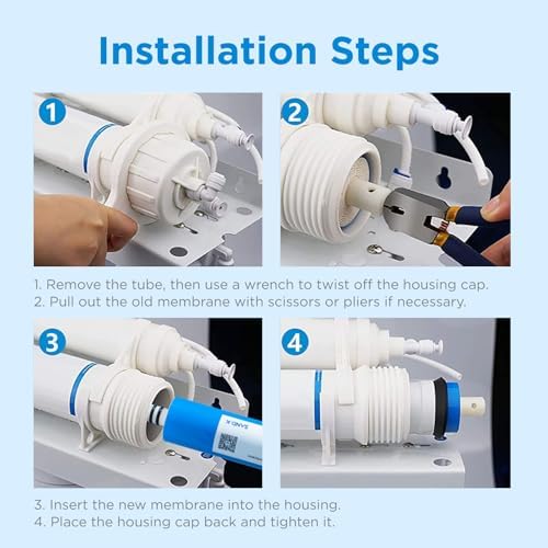 50 GPD RO Membrane Filter Replacement, 11.75" x 1.75" Reverse Osmosis Water Filter Membranes Replacement for Home Drinking Under Sink RO Water Filtration System, 2-Pack - Image 4