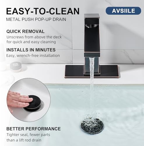 AVSIILE Oil Rubbed Bronze Bathroom Faucet, Single Hole Vanity Bath Faucet - Image 5