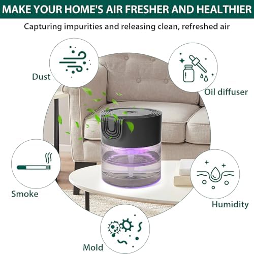 Water Air Purifiers for Home, Oxyvana Quiet Variable Speed Water Based Air Purifier with 7 Color Night Light, Air Washer Humidifier for Home, Bedroom, Office, Pet Odors - Image 6