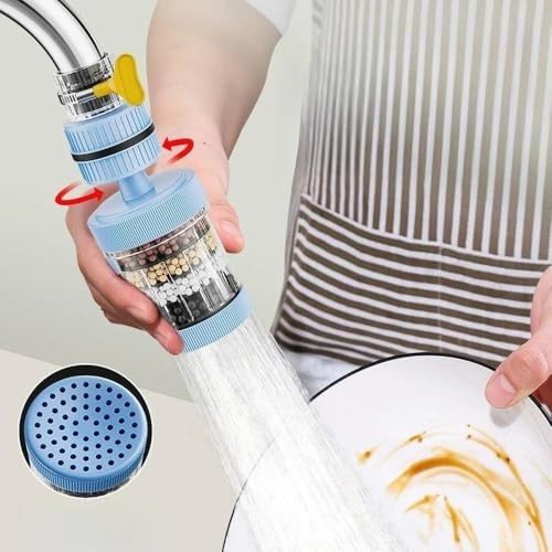 Removable and Washable 6-Layer Faucet Filter Universal Splash-Proof Water-Saving Device Kitchen Tap Water Filter Nozzle,New Type,Green,1 PC - Image 7