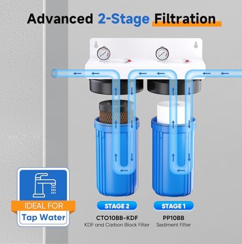 PUREPLUS 2-Stage Whole House Water Filter, PP Sediment & KDF Carbon Block - Image 5