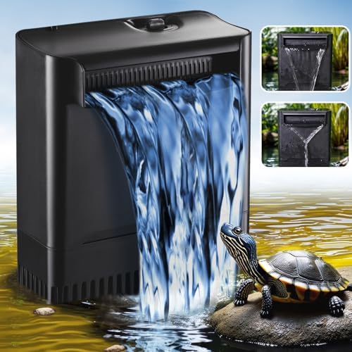 290GPH Turtle Tank Filter Aquarium Filter for 20-85 Gallon, Turtle Filter Low Water Level Available and Flow Adjustable, Turtle Water Filter for Shrimps Amphibians Turtle Tank Saltwater Freshwater by TARARIUM