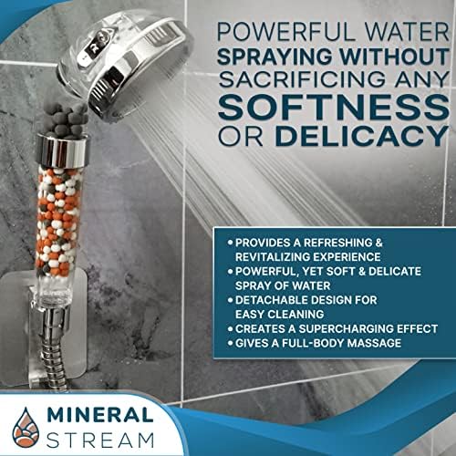 MineralStream Ionic Shower Head 2.0 | High Pressure Water Saving Showerhead with Filter Beads | Eco Water Spa Shower Heads for Hair & Skin Health - Image 5