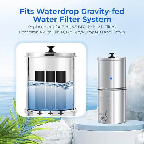 Waterdrop Black Water Filter, Replacement for Berkey® BB9-2®, 3 Pack - Image 3