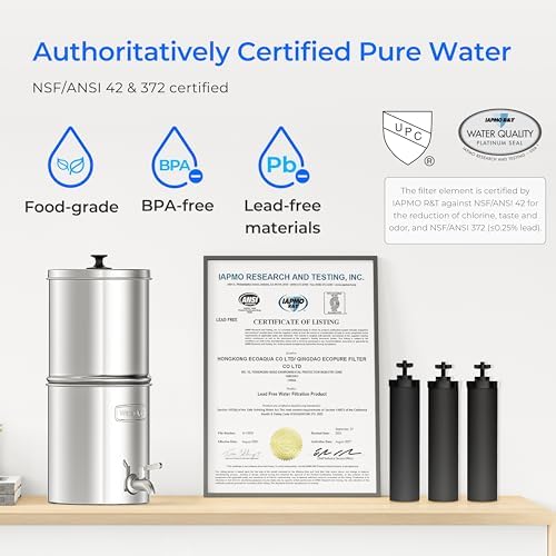 Waterdrop TK-AE Gravity Water Filter System, with 3 Black Carbon Filters - Image 6