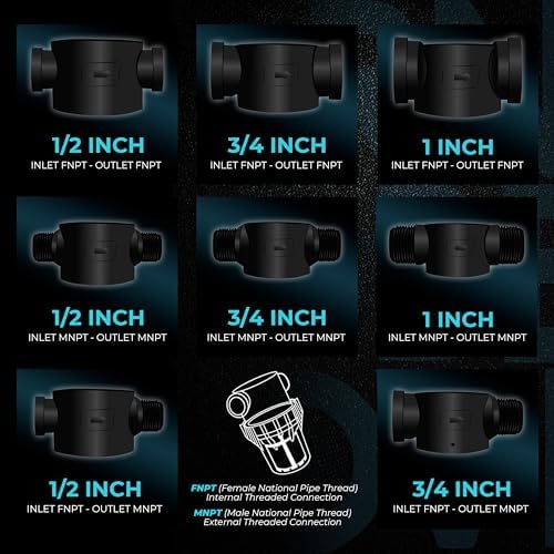 Inline Water Filter – 3/4" FNPT to FNPT, Fine Mesh Sediment Filter for Whole House, Under Sink, Shower, Washing Machine, Garden Hose, Well Water, Tap – Reusable Pre-Filter & Water Strainer - Image 3