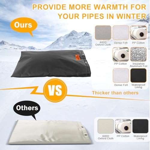 22"x34" Insulated Backflow Cover, Black, 7-Layer - Image 6