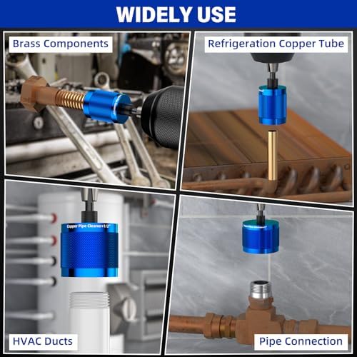BURMONG Copper Pipe Cleaner Drill 3 Pcs Set (1/2" 3/4" 1") - Metal Tube Cleaning Brushes for Power - Professional Plumbing Tools for Copper Pipes & Tubes - Heavy-Duty Drill Attachment for Plumbers - Image 3