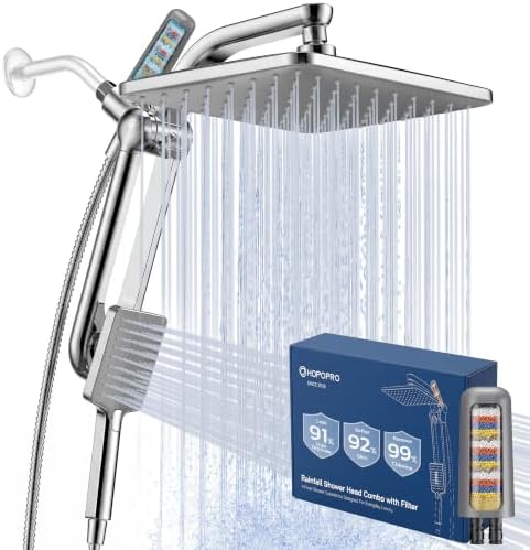 HOPOPRO High Pressure Filtered Shower Head with Handheld Combo, Chrome by HOPOPRO