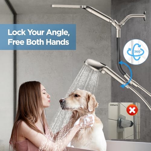 MakeFit Dual Filtered Rain Shower Head Combo, High Pressure Handheld Shower Head with Adjustable Bar - Rainfall Shower Head And Showerhead with Filter for Hard Water - Removes Chlorine - Image 3