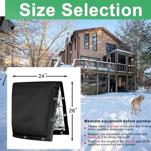 Backflow Preventer Insulated Cover (5˚F) 6-Layer Fabric Pipe Insulation Cover ,for Water Well Pump Covers and Sprinkler Valve Covers Winter Freeze Protection UV Coated (24" W X 260" H) - Image 4