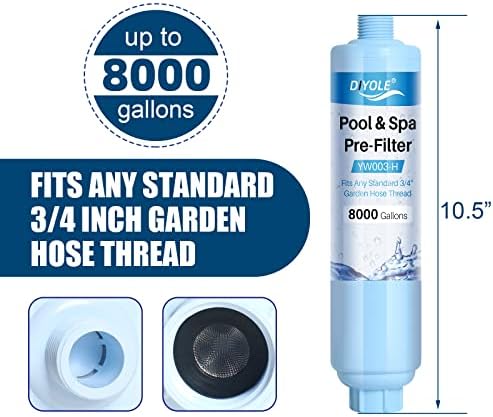 Garden Hose Filter for Filling Pool,Garden Hose Filter for Filling Hot Tub/Spa, Greatly Reduces Sediment, Chlorine, Heavy Metals and Odors, Standard 3/4" Garden Hose Thread (2 pack) - Image 3