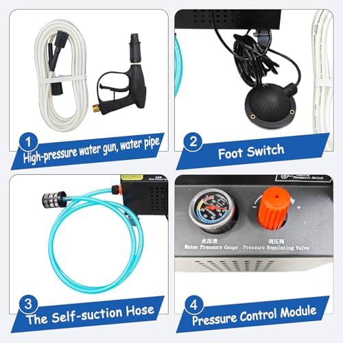 220V Condenser Tube Cleaning Machine Heat Exchanger Pipe Descaling Tool 24.9ft Flexible Shaft for Dia 0.2-0.8in Pipeline Tube Cleaner+High Pressure Washer Combo for HVAC Centrifugal Chiller - Image 7