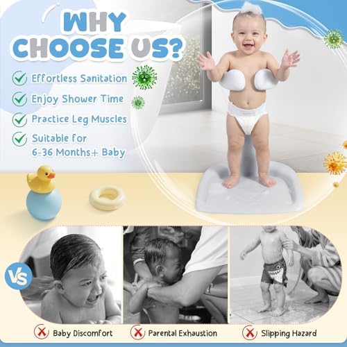 Orzbow Baby Bath Stand with Non-Slip Base - Adjustable Height, Gray - Image 5