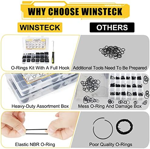 780PCS 18 Sizes Rubber O Ring Assortment Kit with 180° Pick & Hook Tool - Image 3