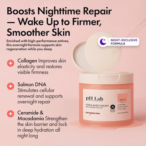 pH Lab Sensitive & Redness Skincare Routine Set, Collagen Night Toner Pad, Anti Redness Serum, Wake Up Energy Cleansing Bar, Soothes, Hydrates & Refreshes Skin - Image 4
