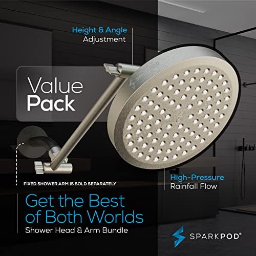 SparkPod 6" Round Rain Shower Head with 11" Shower Arm - Image 3