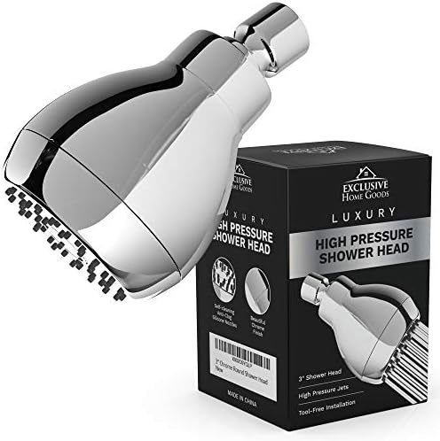 High Pressure Shower Head - Powerful Deluxe Bathroom Showerhead with Strong Spray Stream and Small Silicone Nozzles - Universal Fit Works with High and Low Water Flow Showers (Chrome)-1.8 GPM - Image 7