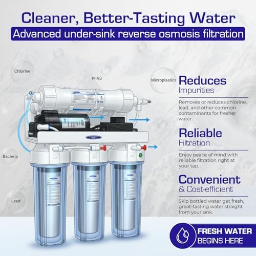 Crystal Quest Thunder Reverse Osmosis Water Filter System - 12 Stages Ultrafiltration- Under Sink Reverse Osmosis - Complete Installation Kit - 100 GPD RO Water Filtration System (with Pump) - Image 3