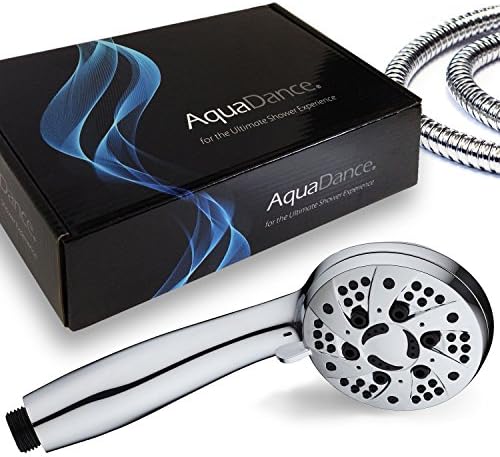 AquaDance High Pressure 6-Setting 3.5" Chrome Face Handheld Shower with Hose for the Ultimate Shower Experience! Officially Independently Tested to Meet Strict US Quality & Performance Standards! - Image 2