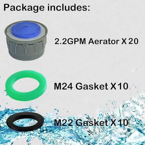 Faucet Aerator, 2.2GPM Flow Restrictor Plug-In Faucet Aerator Replacement Parts for Bathroom or Kitchen (blue 20 Pcs) - Image 3