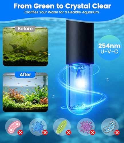 Aquarium Filter with U-V Light, Turtle Tank Filter for Up to 10 Gallon - Image 3