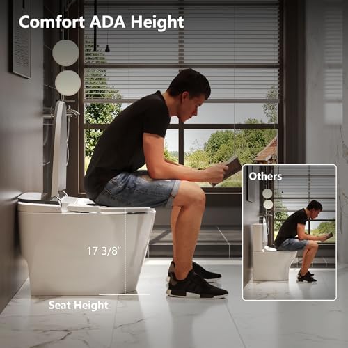 DeerValley Smart Toilet with Bidet Built in, Voice Control, Spa Wash, Auto Open/Close, Pump Assisted, Water Filter, Foam Shield, Dryer, Deodorization, ADA Height Japanese One-Piece Toilet for Bathroom - Image 4